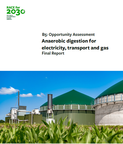 Race for 2030 -  Anaerobic Digestion for electricity, transport, and gas B5 Opportunity Assessment